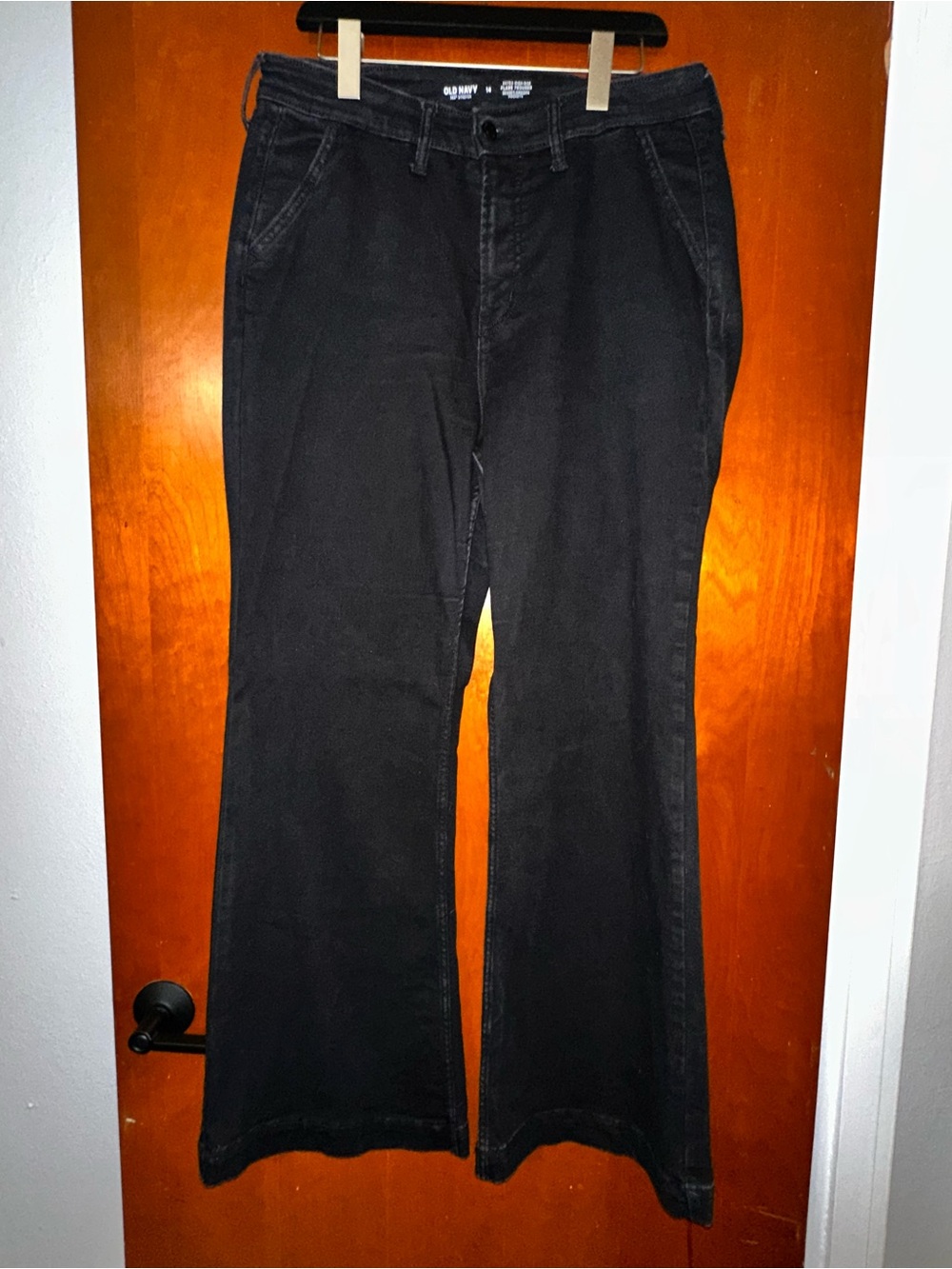Old Navy Black Extra High-Rise Flare Trousers